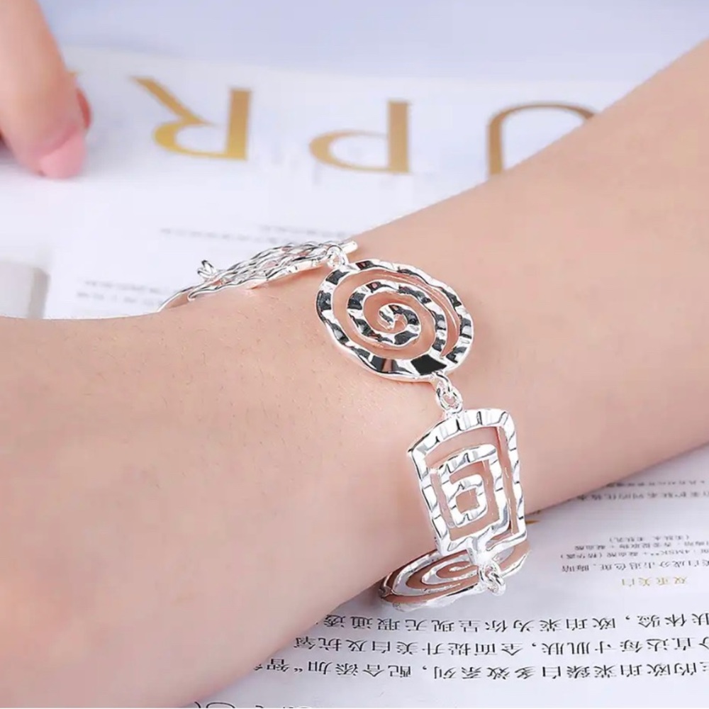 Chic Geometric Silver Bracelet Women Fashion Accessory Jewelry
